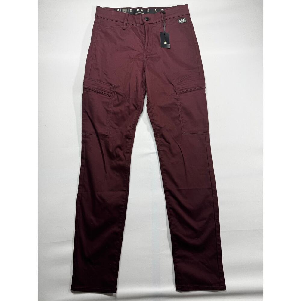 NWT G-Star Raw Women's‎ Skinny Cargo Red Sateen Jeans - Size 29x34 (29x32.5)*